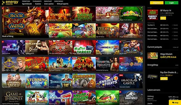 Lobby de Energy Casino