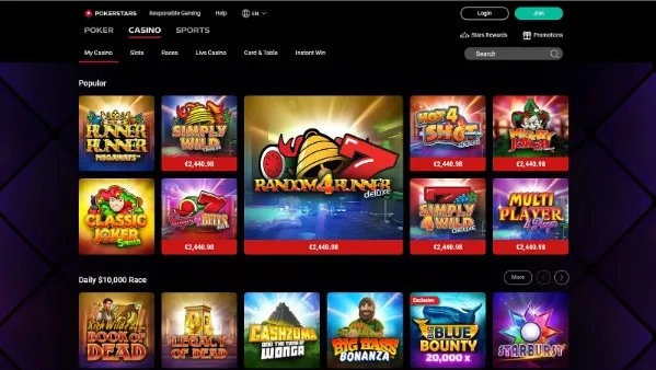 Giochi da casinò PokerStars
